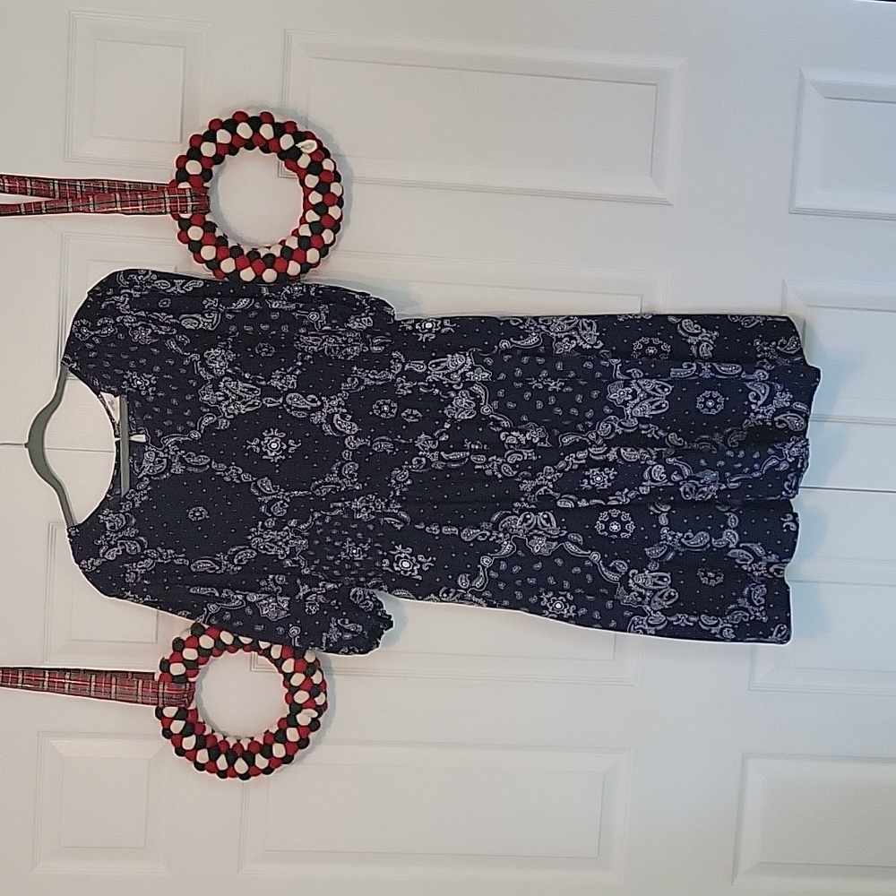 Terra and Skye blue bandana print dress, size 2x